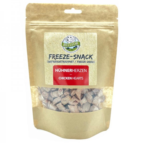 Gesunder Freeze-Snack für Hunde - Hühnerherzen (gefriergetrocknet) 50g