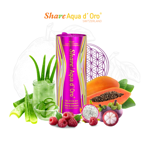1 ShareAqua d‘Oro® - Drink / fermentiertem Obst & Gemüse Probe