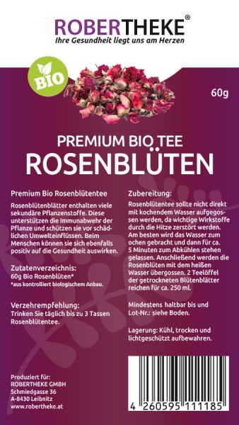 Rosenblütentee Bio 60g | Robertheke
