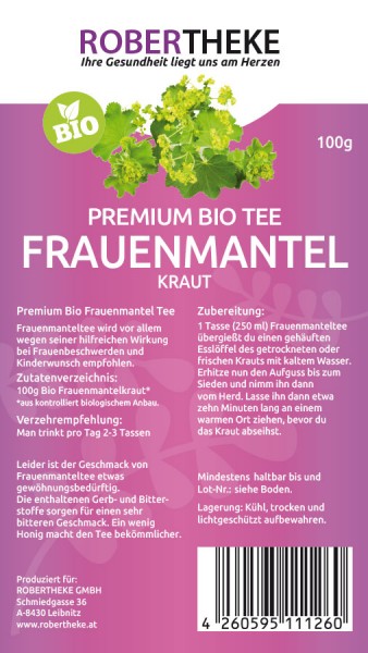 Frauenmantelkraut Tee Bio 100g | Robertheke