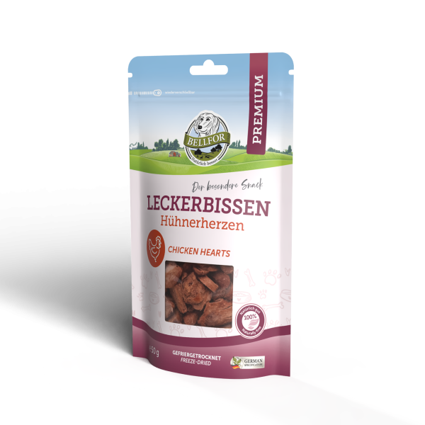 Gesunder Freeze-Snack für Hunde - Hühnerherzen (gefriergetrocknet) 50g
