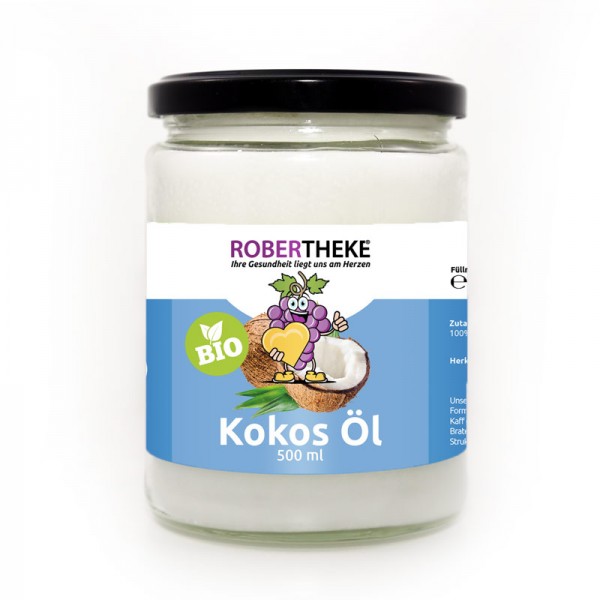 Bio Kokosöl (Virgin coconut oil) 500 ml Kaltgepresst