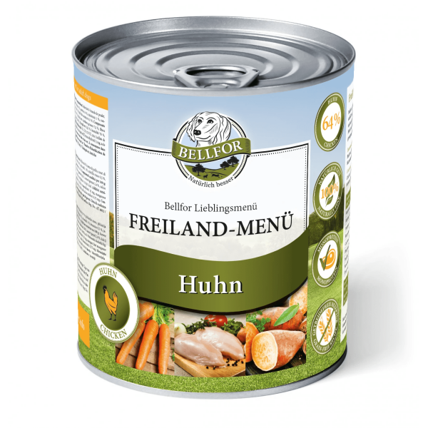 Nassfutter mit Huhn für Hunde - getreidefrei 800g | Freiland-Menü