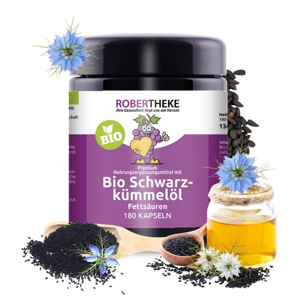 Bio Schwarzkümmelöl 500 mg | 180 Kapseln